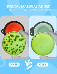 2 Pack Collapsible Dog Bowls with Bottle Carrier – Essentials for Dogs - Large (Pack of 2) / 10. Gray & Sprout Green - image 3