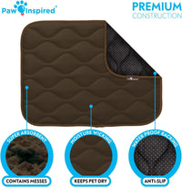 Paw Inspired Washable Padded Crate Mats for Dogs - 24 Inch / Dark Brown - image 4