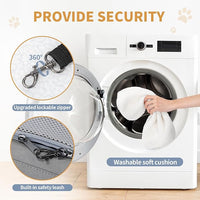 ‌Petsfit Airline Approved Pet Carrier for Small Cats, 16.5x8.6x11 TSA Approved Carrier, with Removable Dual-Sided Padding (2-Way Placement) - Fits Under Most Airplane Seats, Escape Proof (Gray)