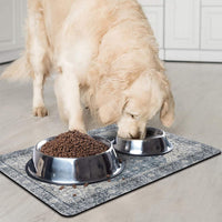 Dog Food Mat for Floors, Absorbent Pet Cat Food Bowl Mat - Bohemia 8 / 12"x20"+18"x24" - image 2