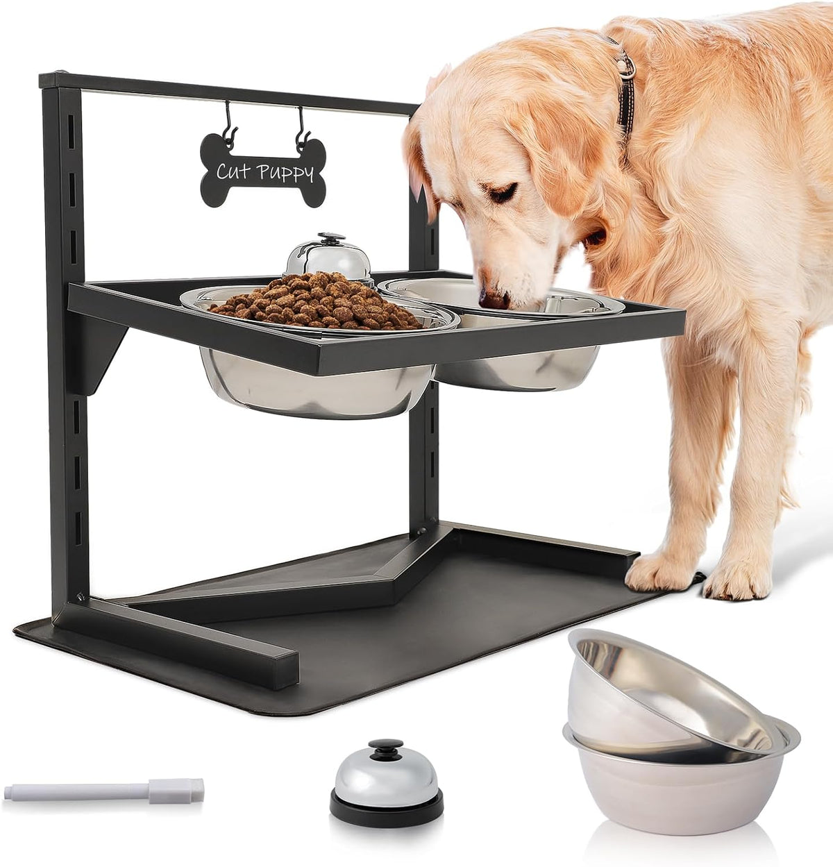 Grand Line Elevated Dog Bowls, 7 Height Adjustable