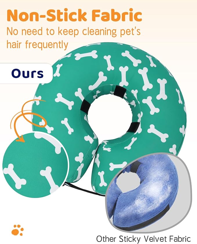 Supet Inflatable Dog Cone Collar for Large Medium Small Dogs, Soft Cone Collar for Dogs Cats, ECollar Doggie Neck Donut Dog Cone Alternative After Surgery