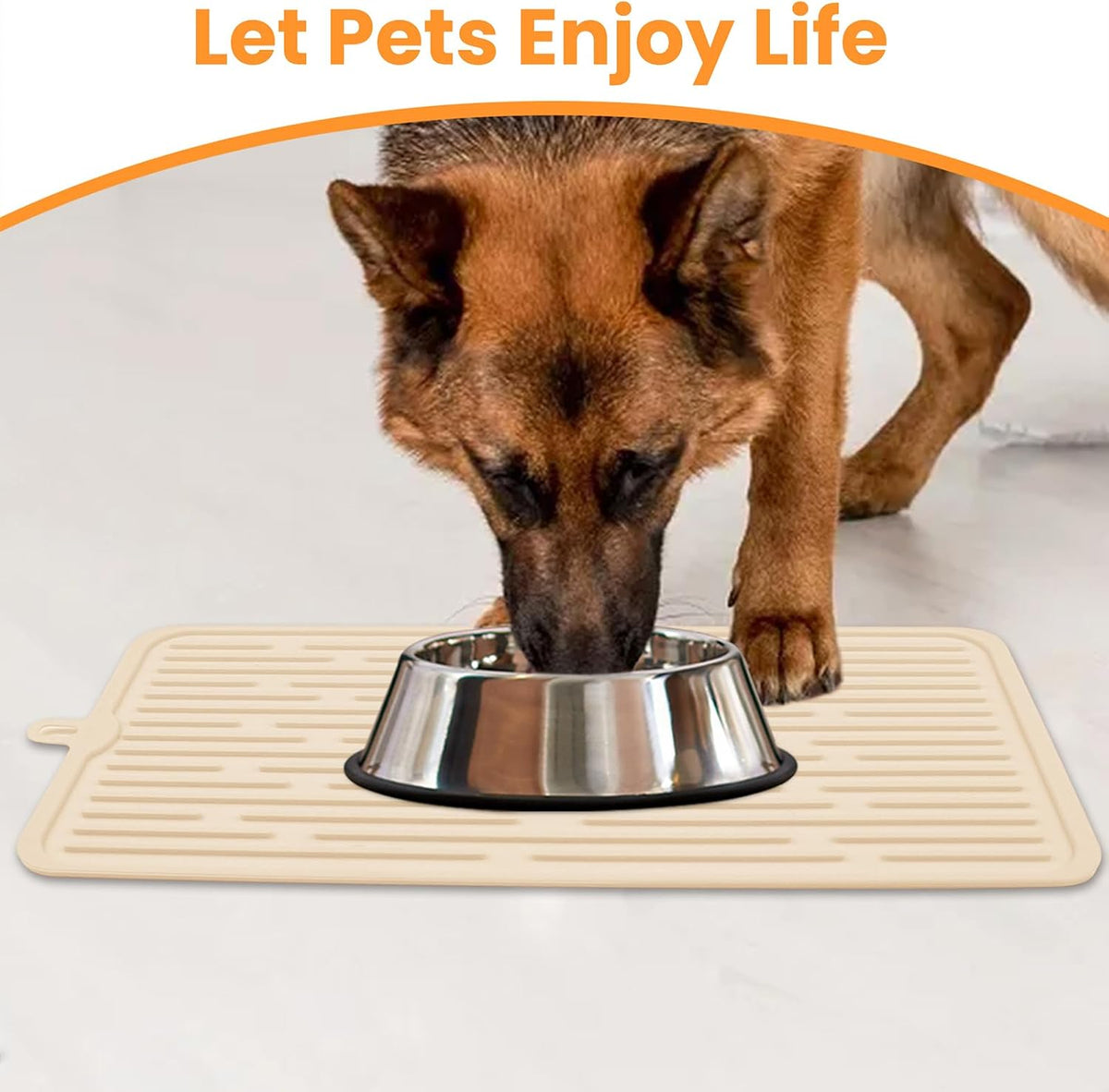 Pet Placemat for Dog and Cat - Beige - image 3