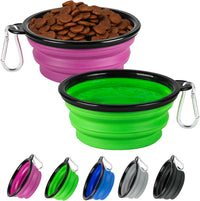 Collapsible Dog Bowl for Travel - Small / Green+Purple