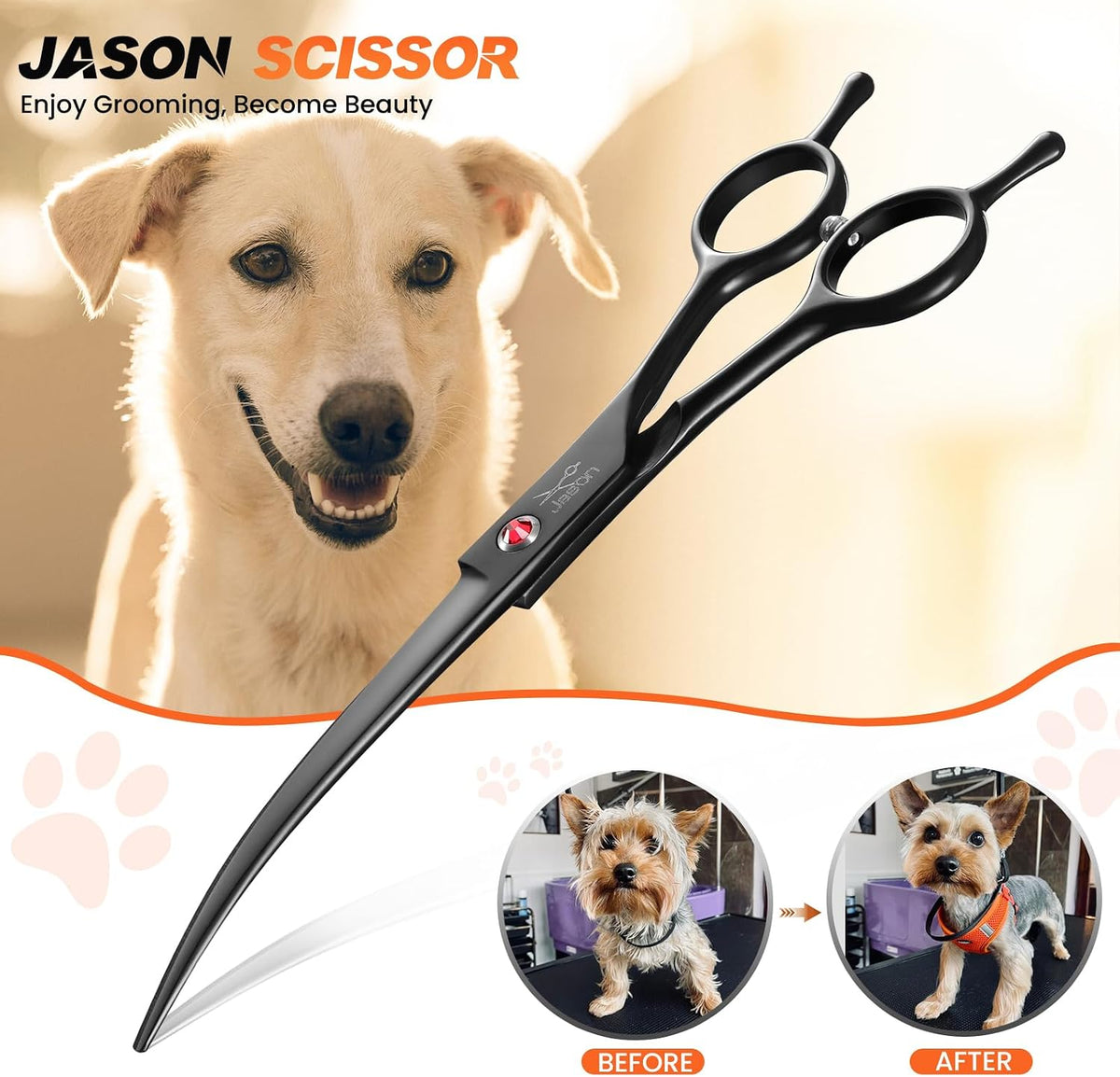JASON Dog Grooming Thinning Scissors - Black / 7.01 - image 2