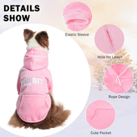 Security Dog Hoodie for Small Medium Large Dogs Boys Girls – Essentials for Dogs - #2 Pink (EMB SECURITY Printed With Pocket) / Large - image 3