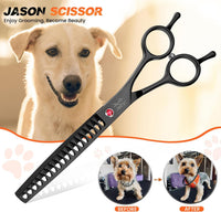 JASON Dog Grooming Thinning Scissors - Black / 7.03 - image 4