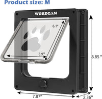 Wordcam X-Large Robust Cat Door for Interior/Exterior - Black / Medium - image 2