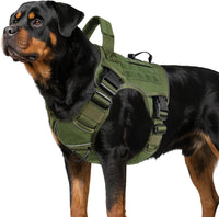 Tactical Dog Harness for Large Dogs - Green / X-Large: 70-120 lbs (Chest:29-39",Neck:21-26")