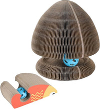 Kitty Curls Cat Toy Kurlz, Interactive Scratch Pad, Foldable Accordion,Cat Recyclable Scratcher with Ball (Orange)