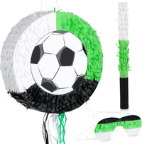 3 Pcs Soccer Ball Piñata with Blindfold Stick Soccer Birthday Party - Soccer