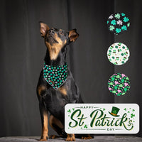 MR. CHUBBYFACE Fall Orange Plaid Dog Bandanas Reversible Triangle - C:Pinwheel Clover / L - image 4