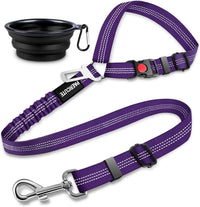 2 Piece Set Dog Seat Belt, Retractable Car Seatbelts - Purple