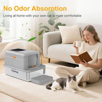 Stainless Steel Litter Box with Lid, 20L Metal Enclosed Litter Box for Big Cat, Flip-Top Design with Anti-Leakage High Sides, Large Cat Lovers Gifts (#1 Gray)