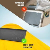 TidyFriend 2 Pack Dog Pee Pad Holder Tray Fits for 24” x 24” Wee Wee Pee Pads - Stable Grip, Raised Edges, Quick-Wipe Silicone Surface Dog Potty Tray Holder for Indoor Flooring Protection (Black)