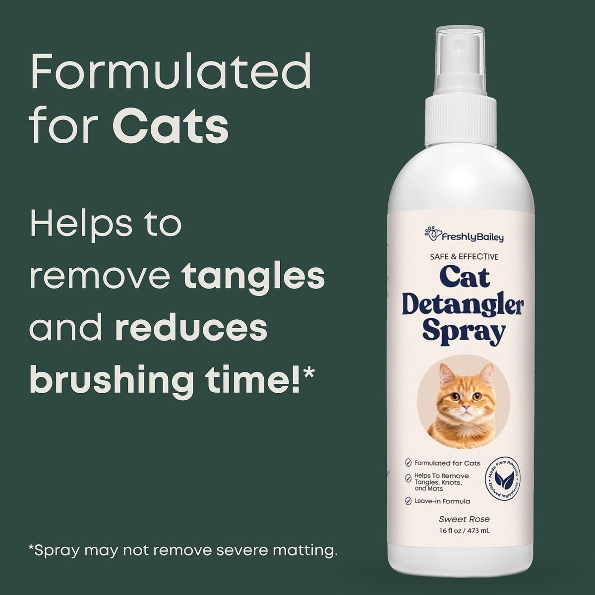 Cat Detangler Spray, Natural Leave-in Conditioner for Cats - image 3