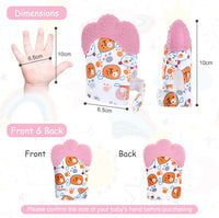 2Pack Silicone Teething Mitt - pink bear - image 2