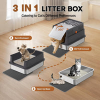 Stainless Steel Litter Box - Gray / 17.4'' x 13.5'' x 12'' - image 3
