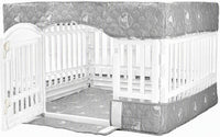 PJYuCien Playpen Top Cover for 36'' Width 4 Panel Pen, Black Paw – Essentials for Dogs - Fits Plastic 4 Panels Playpen / Bottom Cover Set, 36"Width, Gray White ( Adhesive Tape Connections )