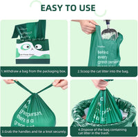 125 Count Cat Poop Bags with Handles - Unscented / 125 Count / Large-17.7"x11.8" - image 4