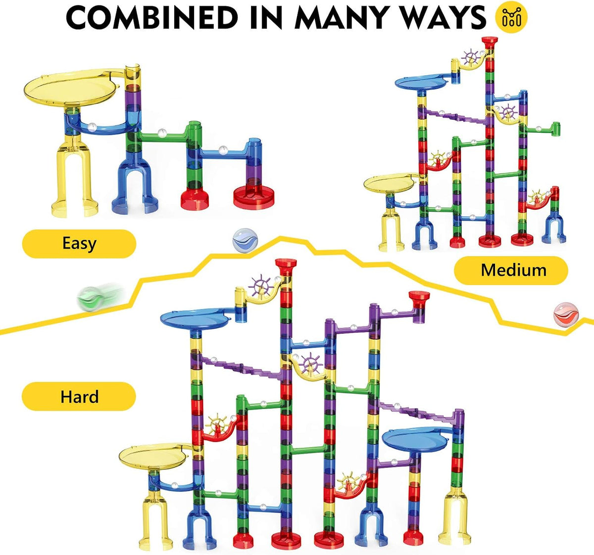 Magicfly Marble Run, Glass Marbles for Kids - image 3