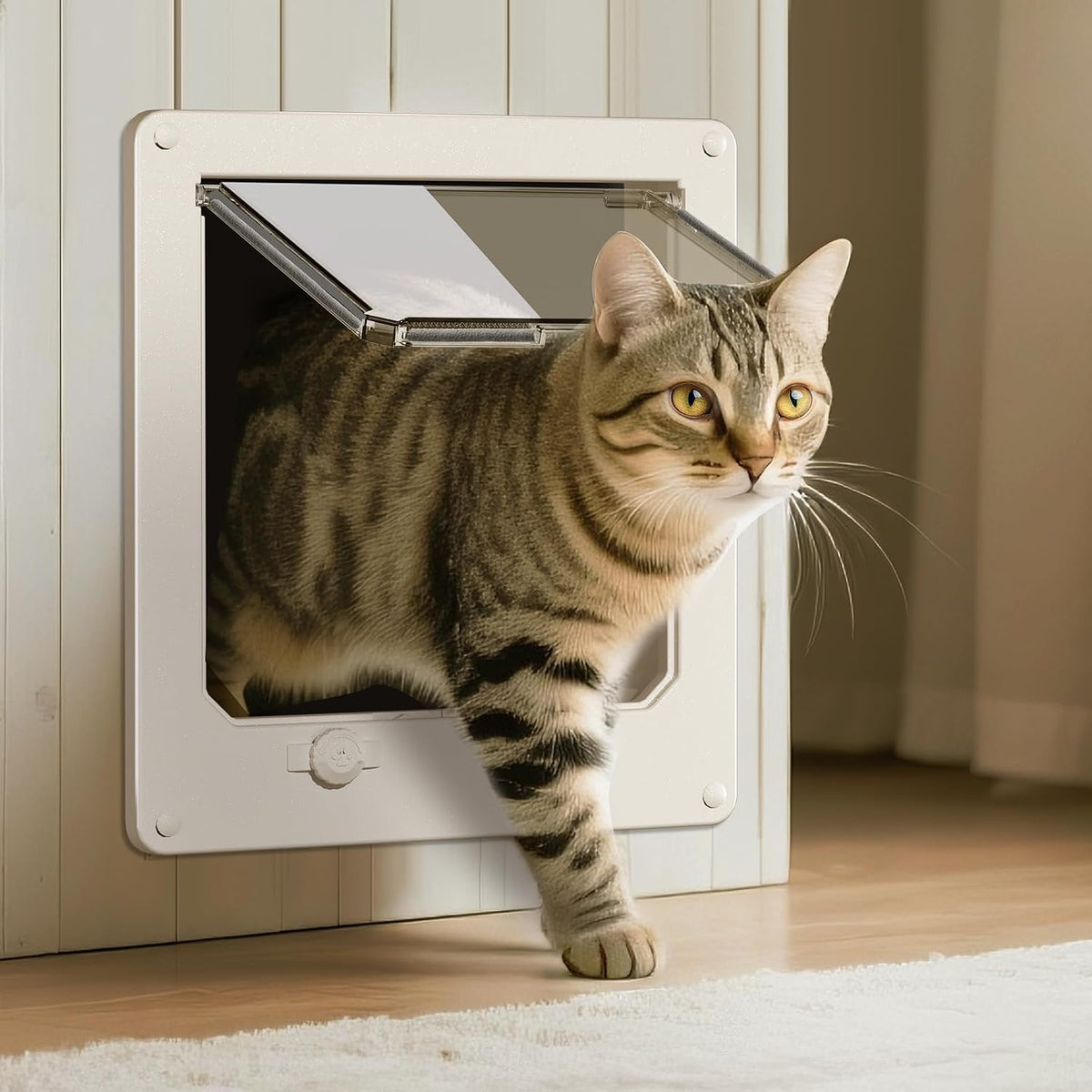 LIBBEPET Thin Interior Cat Door - L-Inner Size: 7.1"W x 7.7"H