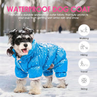 Dog Coat Waterproof Dog Jacket Fullbody Dogs Winter Coat Snowsuit – Essentials for Dogs - Lake Blue / Medium - image 2