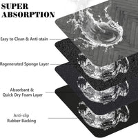Dog Food Mats for Floors Absorbent, Pet Cat Food Mat - M(16"×24") / 01-Dark Grey - image 3