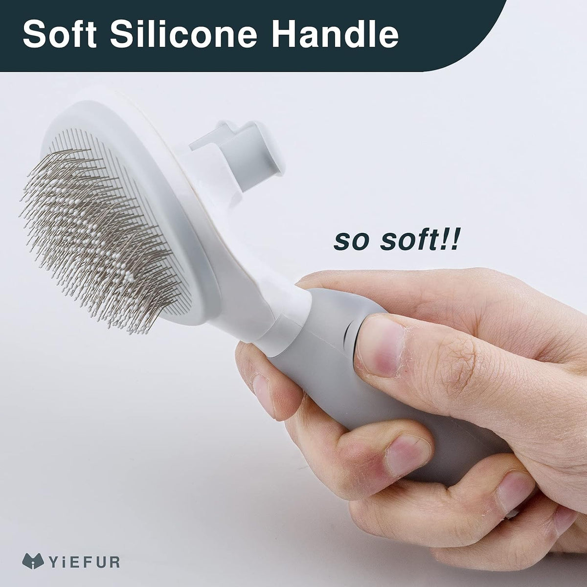 Cat Brush for Shedding, Self Cleaning Brush for Long & Short Hair Cats – Essentials for Cats - White - image 4