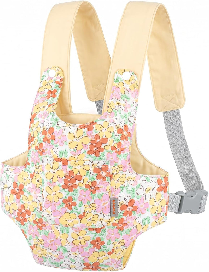 GAGAKU Baby Doll Carrier for Little Girls & Kids - Orange-yellow Flowers