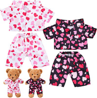 Civaner 2 Pack Bear Clothes Stuffed Animal Outfit Pajamas - Heart