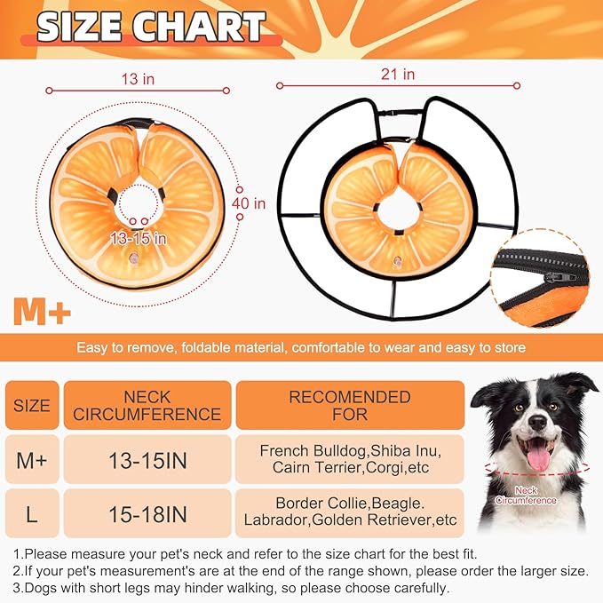 KOOLTAIL Inflatable Dog Cone Collar, Protective Dog Recovery E Collar for Medium Large Dogs After Surgery, Soft Adjustable Dog Neck Donut Cone with Enhanced Anti-Licking Does Not Impede Vision, M+