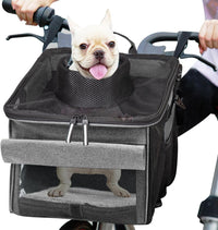 Pet Carrier Bicycle Basket Bag Pet Carrier/Booster Backpack for Dogs - Titanium / 10.6"L x 11.4"W x 11.4"H