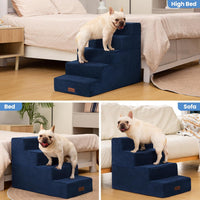 Dog Stairs for Small Dogs & Cats - Blue / 5-Step 22.6" H - image 2