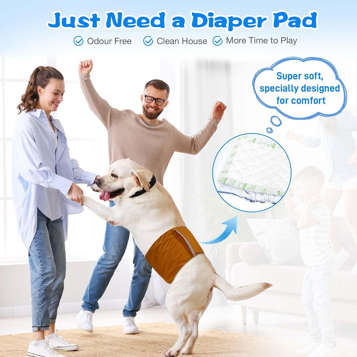 Dog Diaper Liners 100ct Super Absorption Disposable Dog Diaper - X-Large / 100 - image 3
