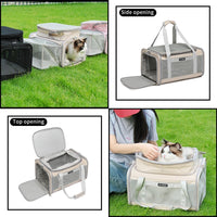 Airline Approved Pet Carrier for Cats and Small Dogs - khaki / 23.0"L x 12.0"W x 12.5"H - image 3