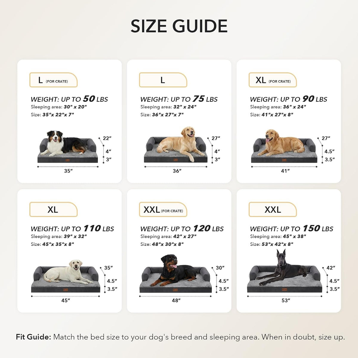 Orthopedic Washable Dog Bed for Extra Large Dogs - Dark Grey / 48.0"L x 30.0"W x 8.0"Th - image 2