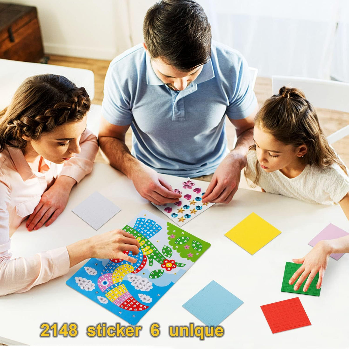 LZHZH Mosaic Sticker Art for Kids, Butterfly, Sailboat - Handmade Art Kits for Kids - image 3