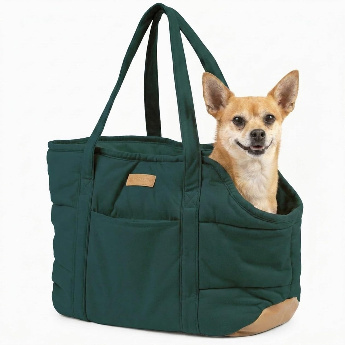 Plush Dog Purse Carrier for Small Dogs, Soft Tote, Black – Essentials for Dogs - Plush Green