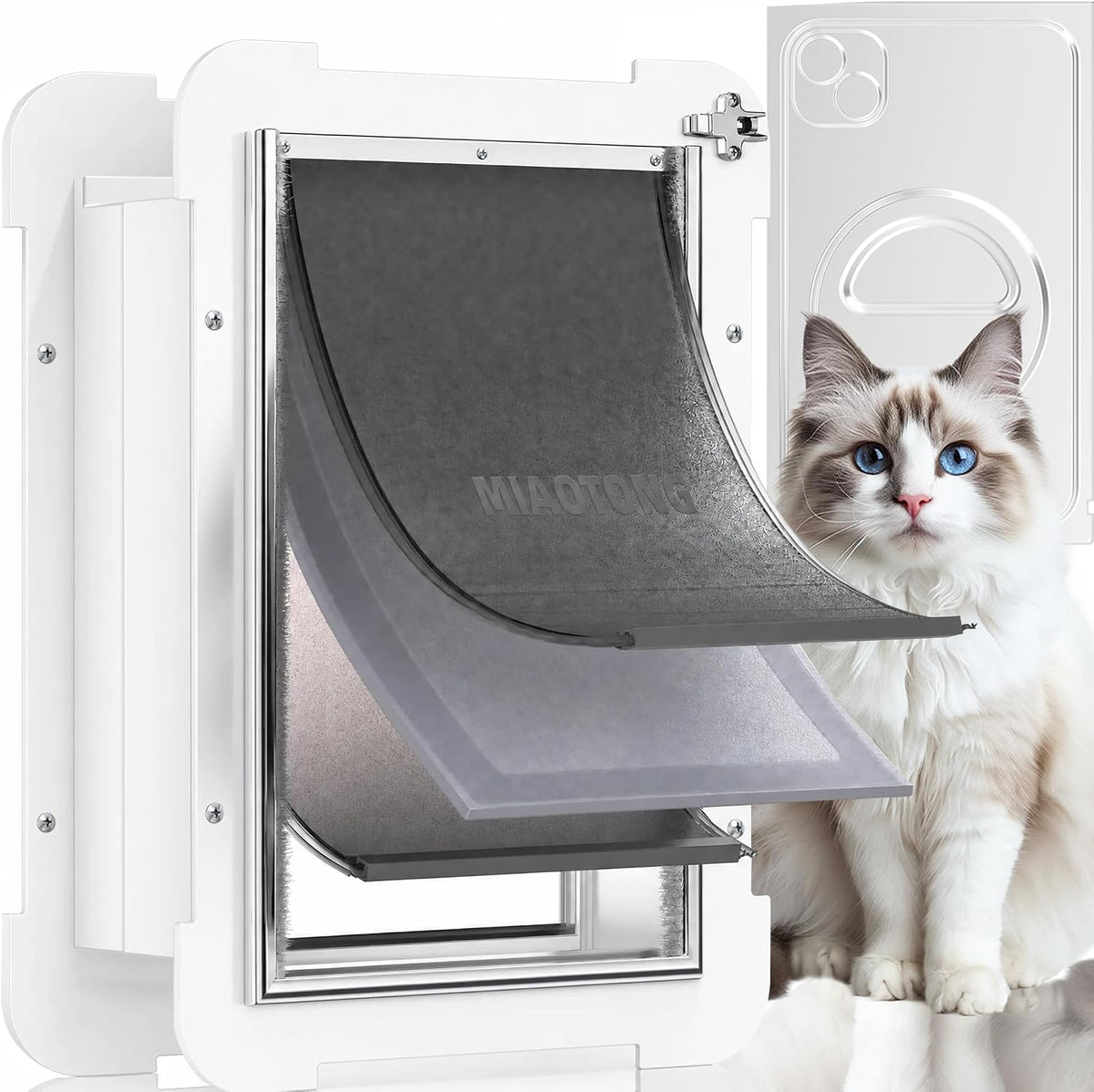 3-Flap Never Rust Extra Large Dog Door for Doors with Sliding Lock - Small / For Wall