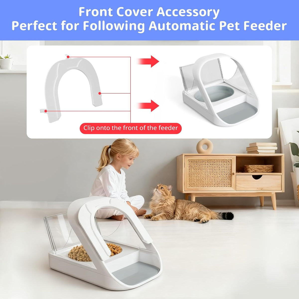 Rear Cover for Automatic Microchip Cat Pet Feeder - Front Cover / 2 Pack - image 4