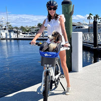 BiKASE Durable Dog Bike Basket & Carrier, Rear Mount Pet Basket for Bikes with Super Comfort Mat and Cover, Ideal for Small Dogs and Cats up to 12 lbs