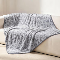 Luciphia Fluffy Paw Print Dog Blanket Large/Medium/Small - Grey Paw / 57x40 inches