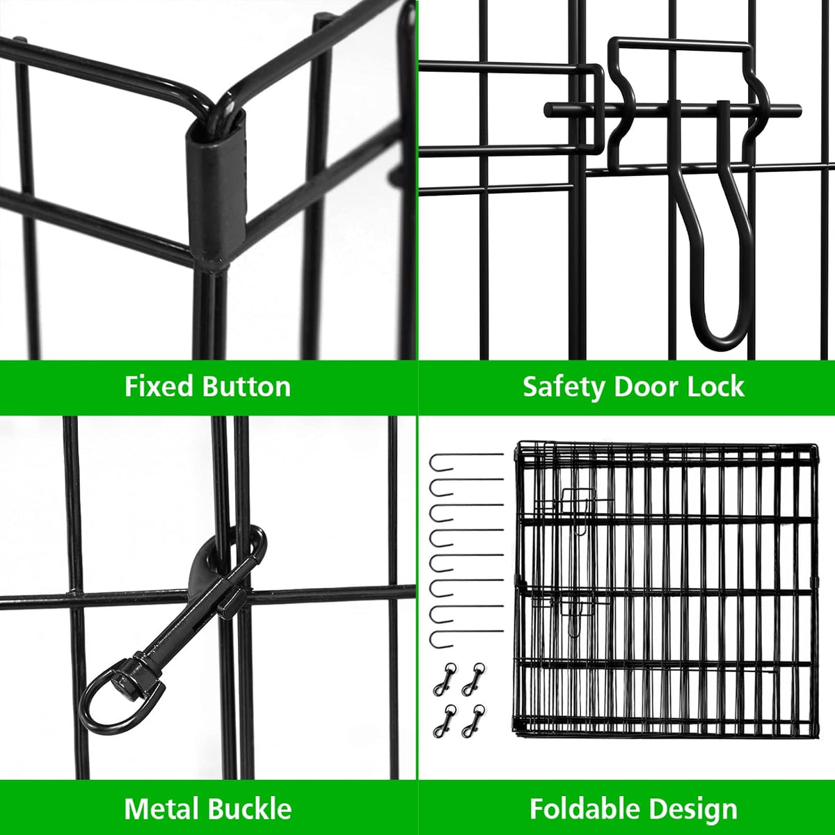 Puppy Pet Playpen 8 Panel 24 Inch Indoor Outdoor Metal Portable - 24"H x 24"W, 8 Panels - image 2