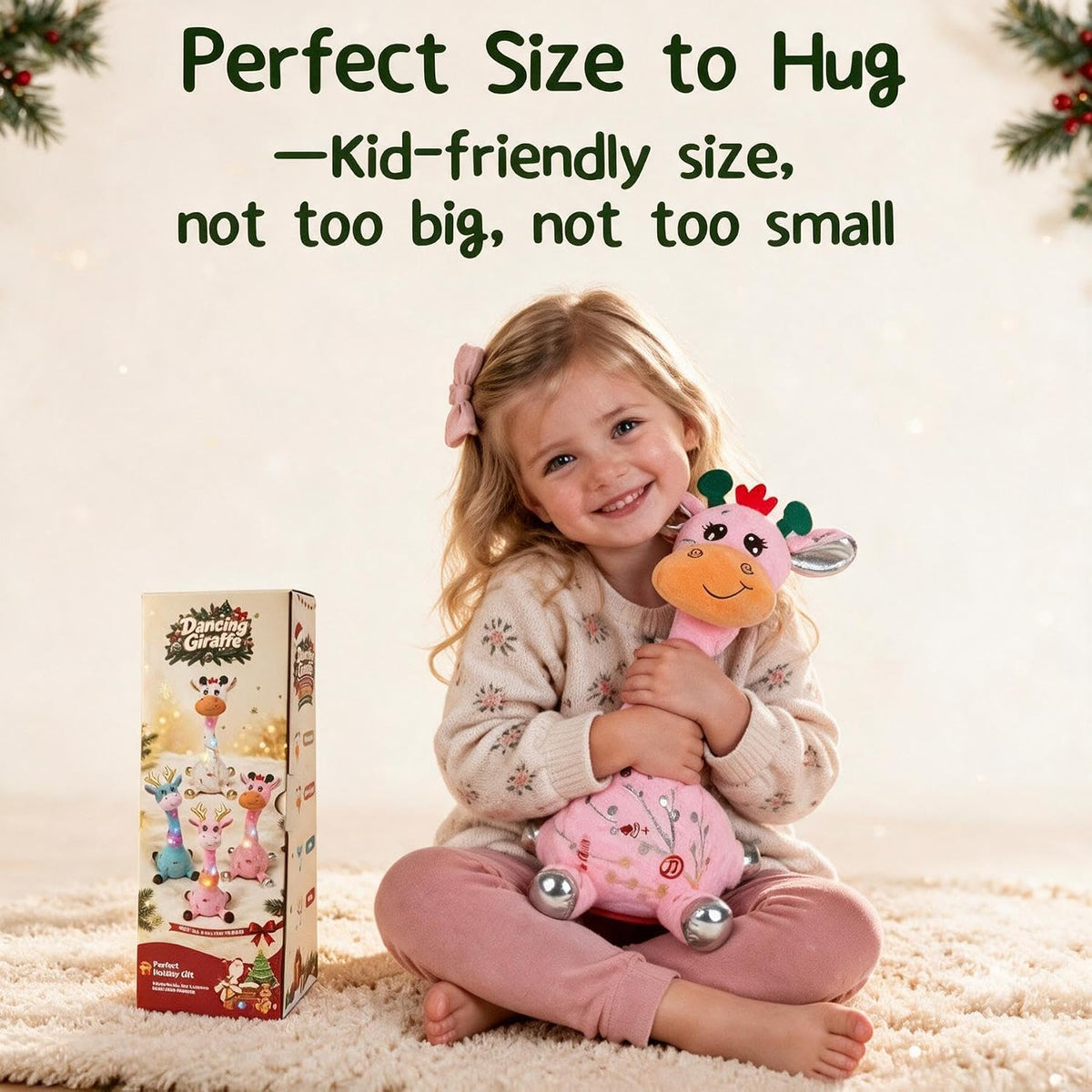 Dancing Talking Giraffe Toy, Singing Giraffe Baby Toys for Kids – Fun for Kids & Family - Pink Silver Stripe Giraffe - image 3