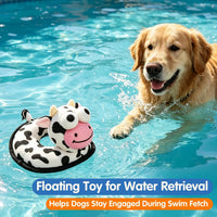 Floating Duck Dog Toy, Squeaky Water Pool Toy for Small Medium Dogs – Essentials for Dogs - Cow - image 4