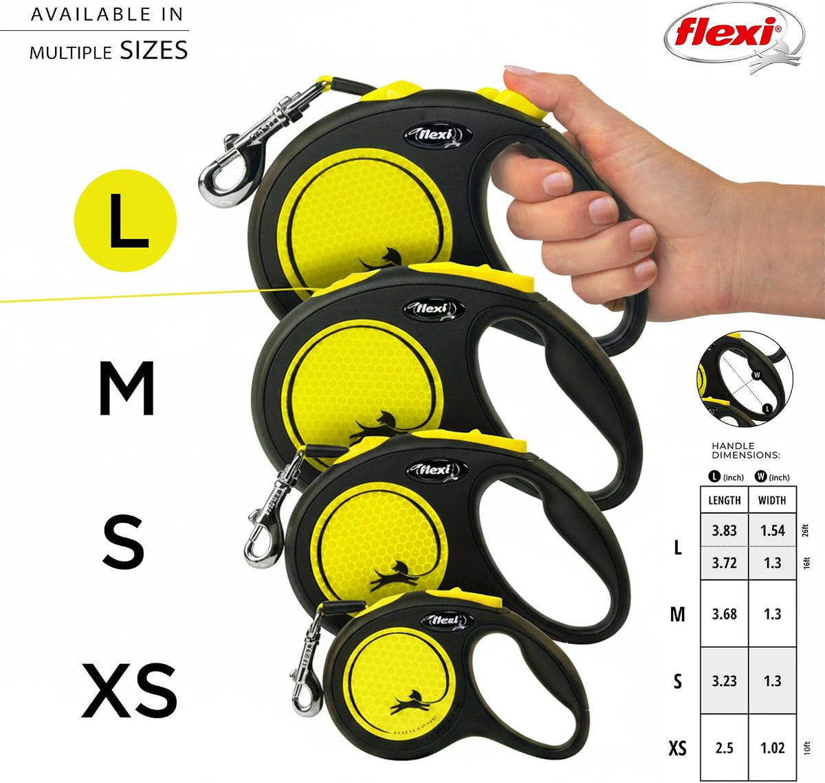FLEXI Giant Tape Retractable Dog Leash - Yellow/Black / 16 ft (Large) - image 3