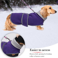 Dachshund Sweaters, Dachshund Coat Perfect Dog Winter Coat with Padded Fleece Lining - X-Small / Purple - image 3