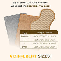 Sisal Cat Scratcher Mat with Sticky Tapes - Gray / 31.5" x 19.7" (1-Pack) - image 4