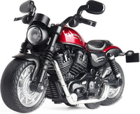 Toy Motorcycle, Pull Back Moto Bike Toy with Sound and Light – Fun for Kids & Family - Red